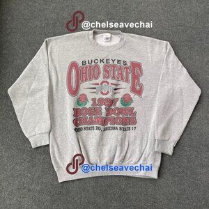 Vintage 90s Ohio State Buckeyes 1997 Rose Bowl Champion Shirt Tee